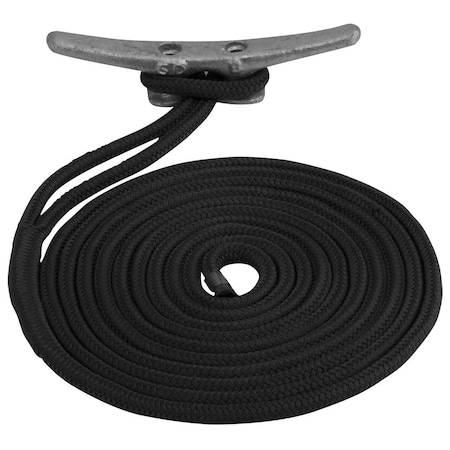 Sea-Dog Double Braided Nylon Dock Line - 1/2in x 30, - Black 302112030BK-1